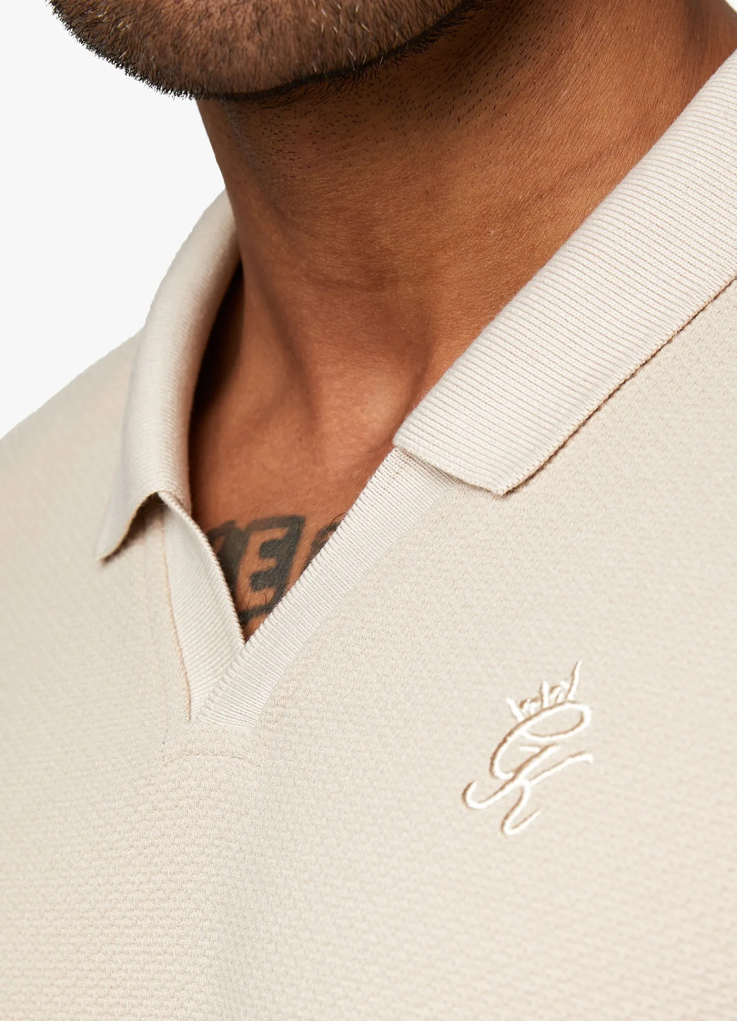 Twin Sets<Gym King Signature Texture Polo Stone