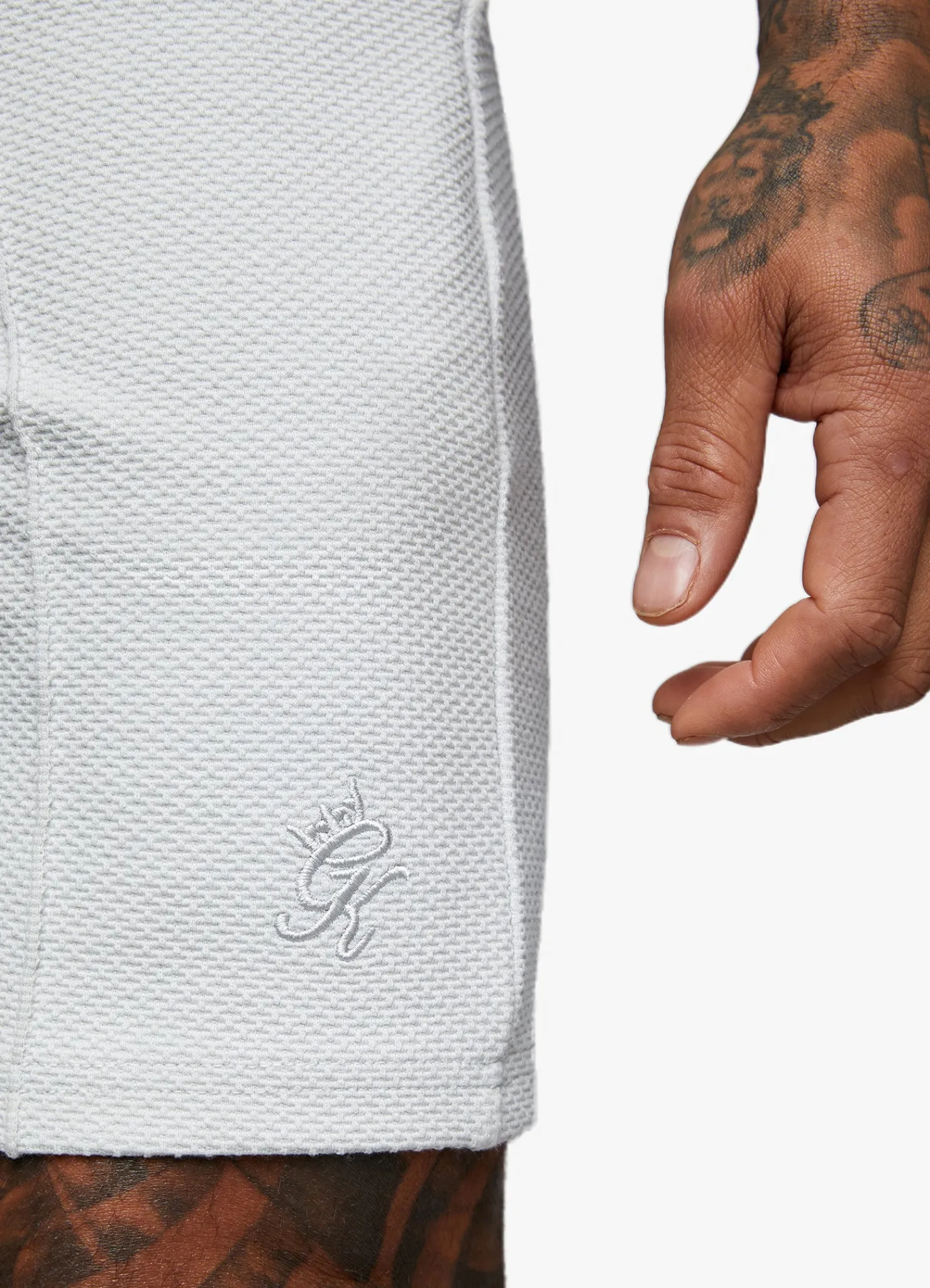 Shorts<Gym King Signature Texture Short Light Grey