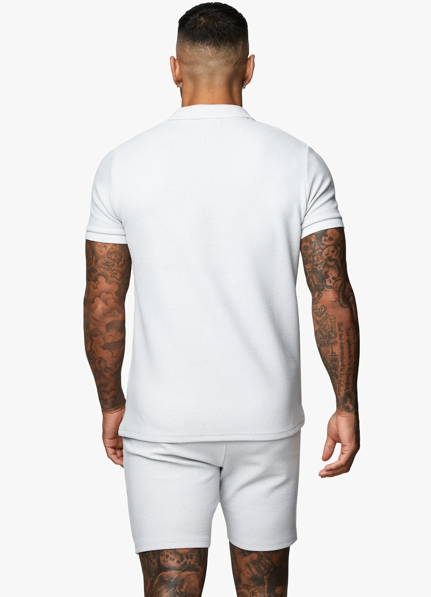 Twin Sets<Gym King Signature Texture Polo Light Grey