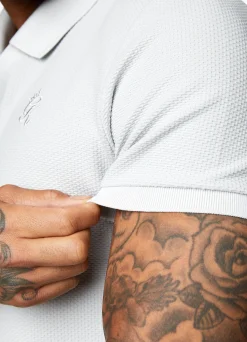 Twin Sets<Gym King Signature Texture Polo Light Grey