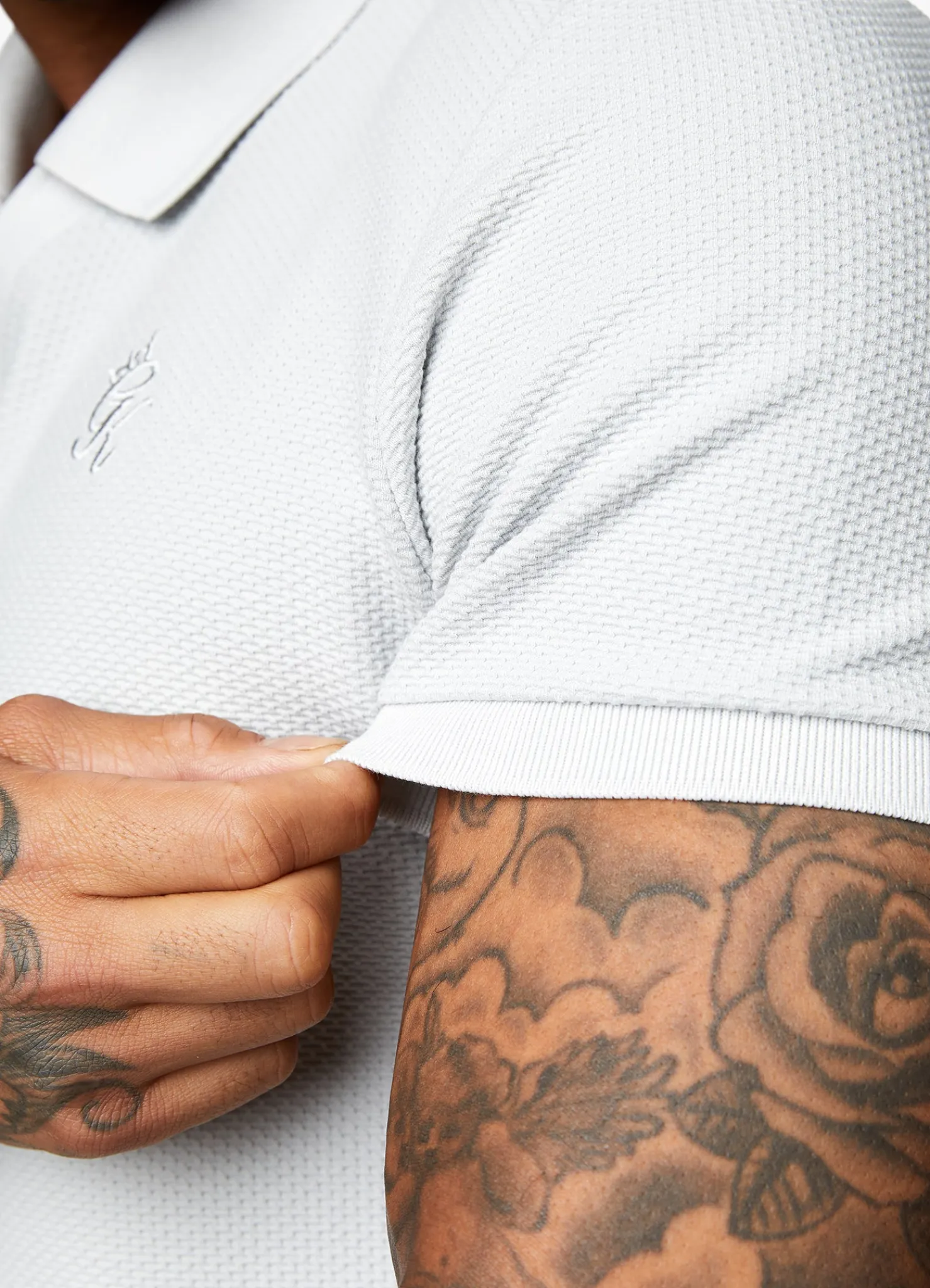Twin Sets<Gym King Signature Texture Polo Light Grey