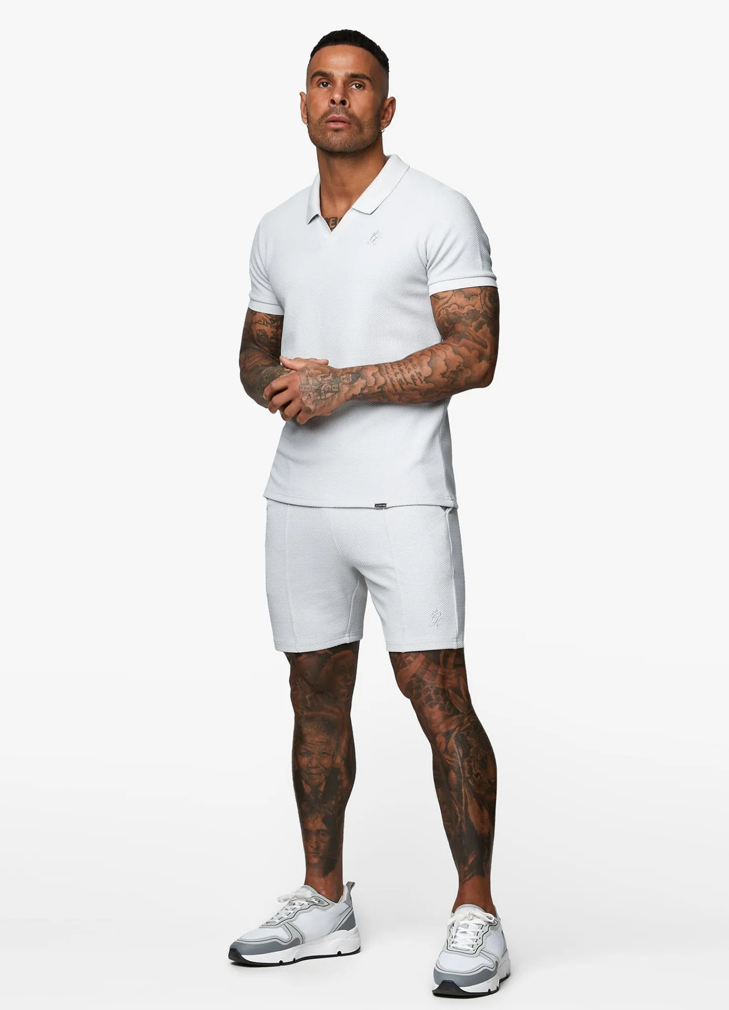 Twin Sets<Gym King Signature Texture Polo Light Grey
