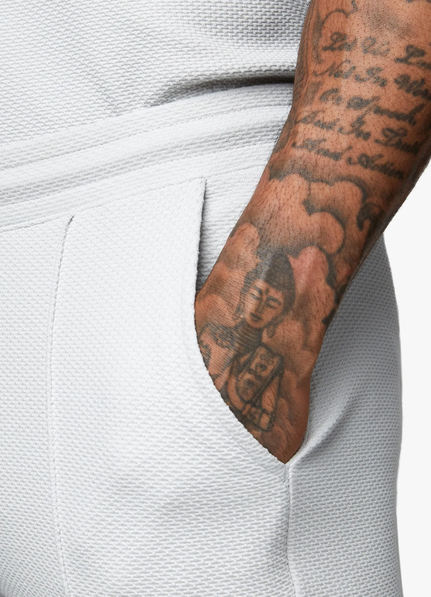 Shorts<Gym King Signature Texture Short Light Grey