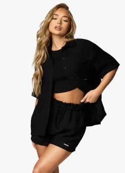Tops & T-Shirts<Gym King Signature Woven Shirt Black