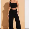 Co-Ords<Gym King Signature Woven Wide Leg Trouser Black