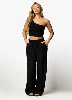 Joggers<Gym King Signature Woven Wide Leg Trouser Black