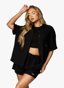 Co-Ords<Gym King Signature Woven Shirt Black