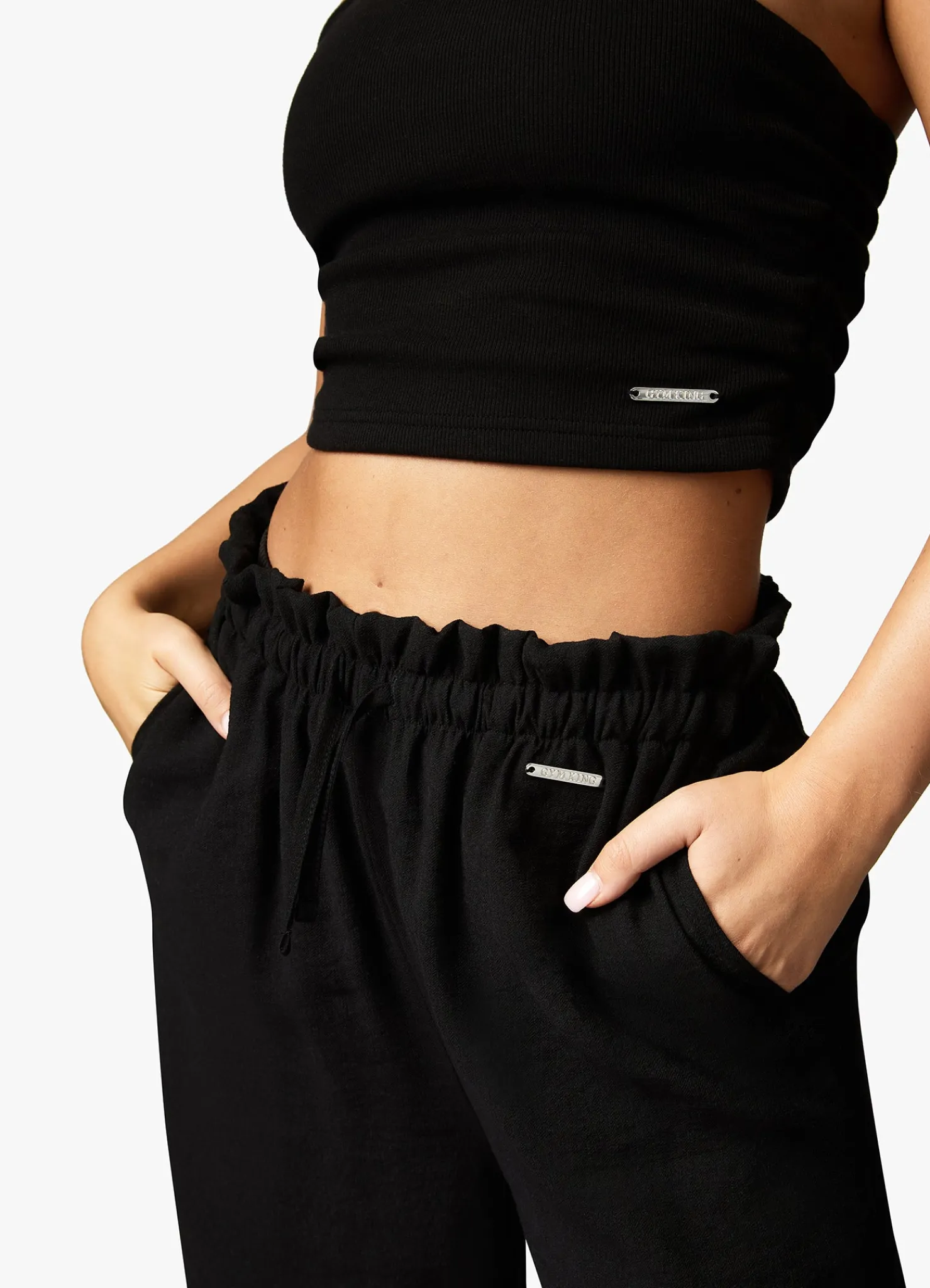 Joggers<Gym King Signature Woven Wide Leg Trouser Black