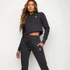 Hoodies<Gym King Sky Fleece Crop Hoodie Charcoal Marl/White