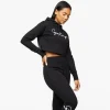 Hoodies<Gym King Sky Script Cropped Hoodie Black/White