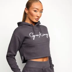 Hoodies<Gym King Sky Script Hood Steel Grey/White