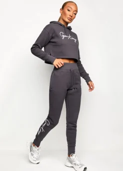 Hoodies<Gym King Sky Script Hood Steel Grey/White