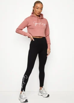 Hoodies<Gym King Sky Script Hooded Crop Brick