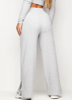 Joggers<Gym King Soft Knit Wide Length Trouser Grey Marl