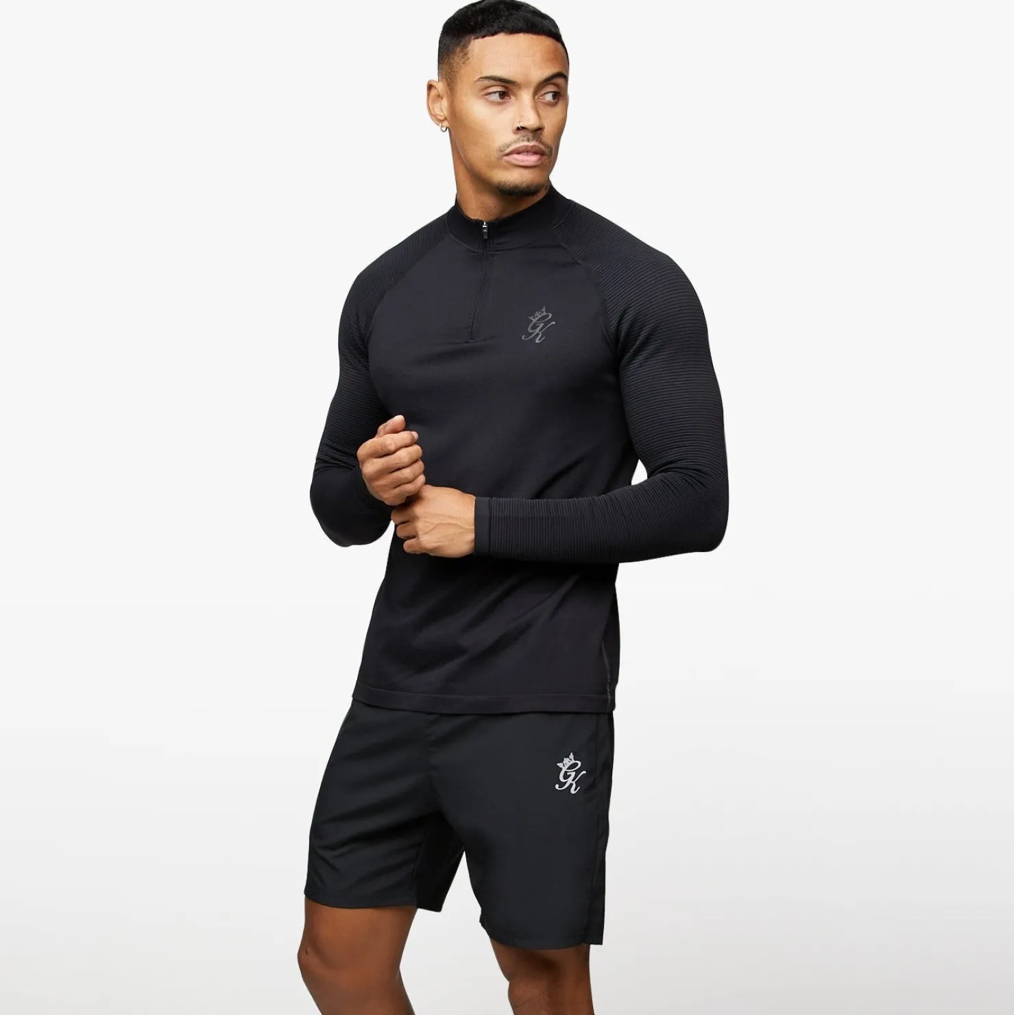 Gymwear<Gym King Sport Seamless Knit ¼ Zip Funnel Black