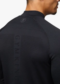 Gymwear<Gym King Sport Seamless Knit ¼ Zip Funnel Black