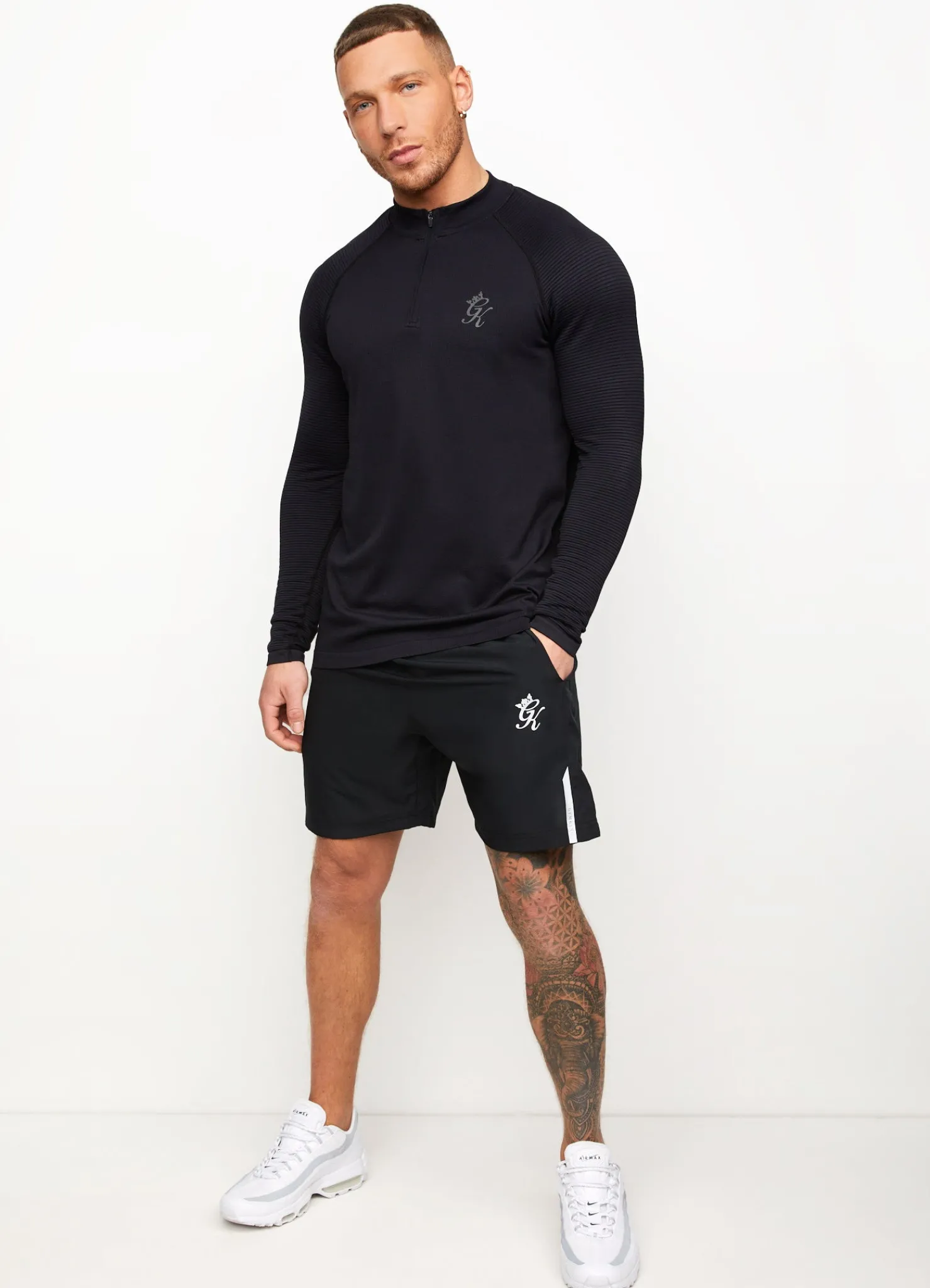 Gymwear<Gym King Sport Seamless Knit ¼ Zip Funnel Black