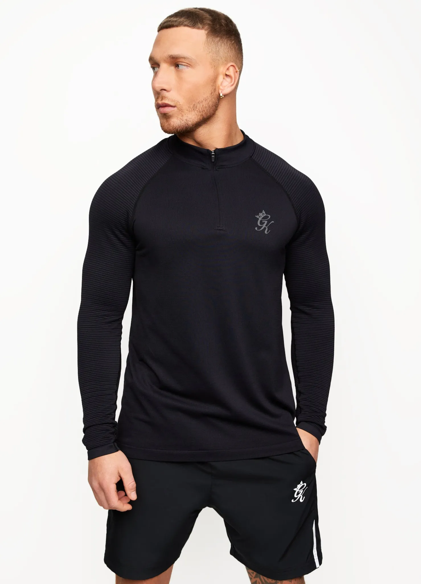 Gymwear<Gym King Sport Seamless Knit ¼ Zip Funnel Black