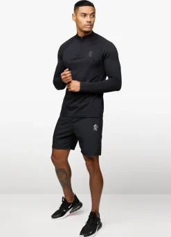 Gymwear<Gym King Sport Seamless Knit ¼ Zip Funnel Black