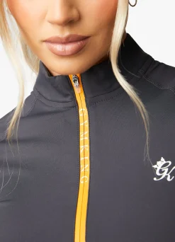 Gymwear<Gym King Stamina 1/4 Zip Crop Tee Graphite/Golden Orange