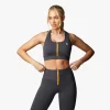 Sports Bras<Gym King Stamina Texture Racer Back Bra Graphite/Golden Orange