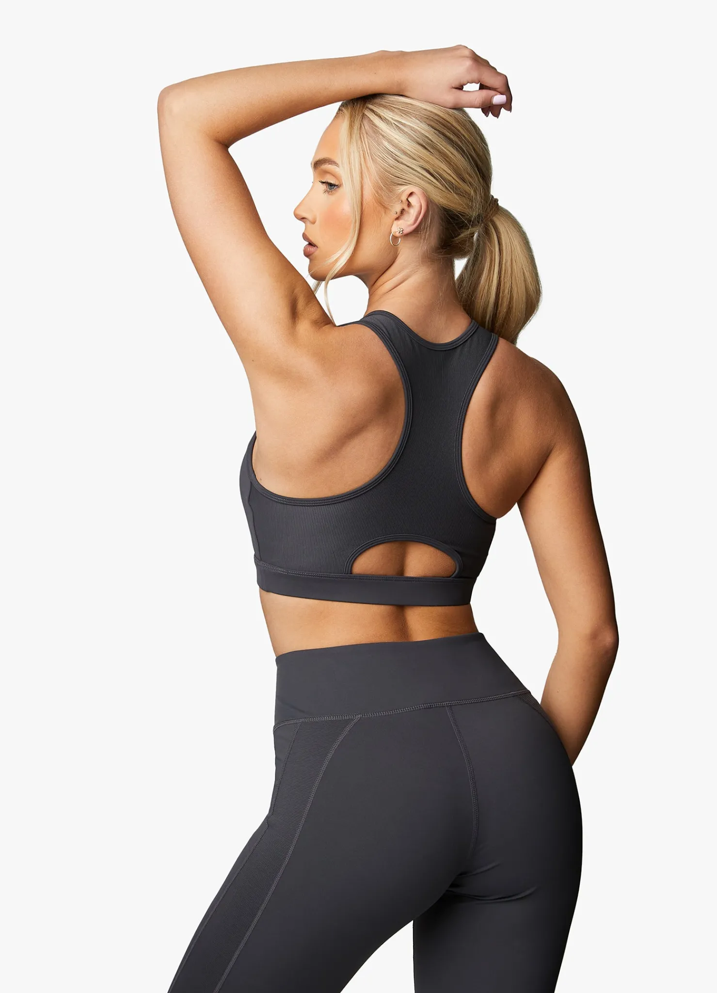 Sports Bras<Gym King Stamina Texture Racer Back Bra Graphite/Golden Orange