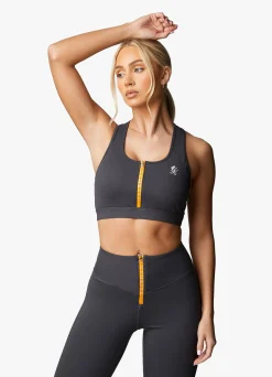 Sports Bras<Gym King Stamina Texture Racer Back Bra Graphite/Golden Orange