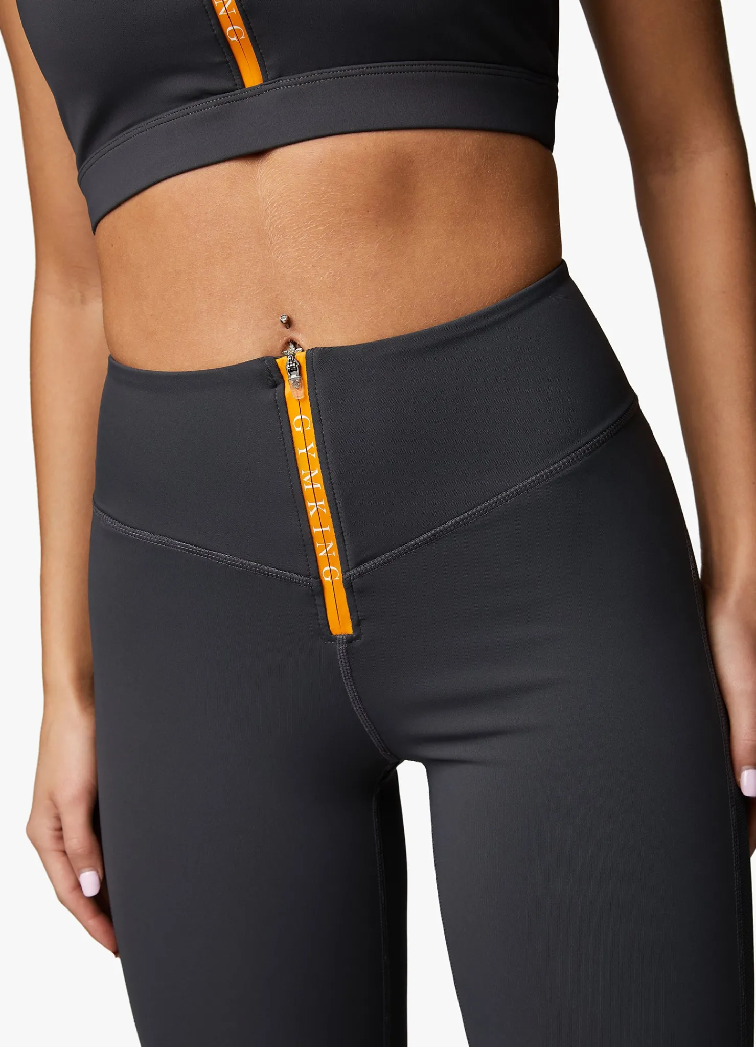 Gymwear<Gym King Stamina Texture Legging Graphite/Golden Orange