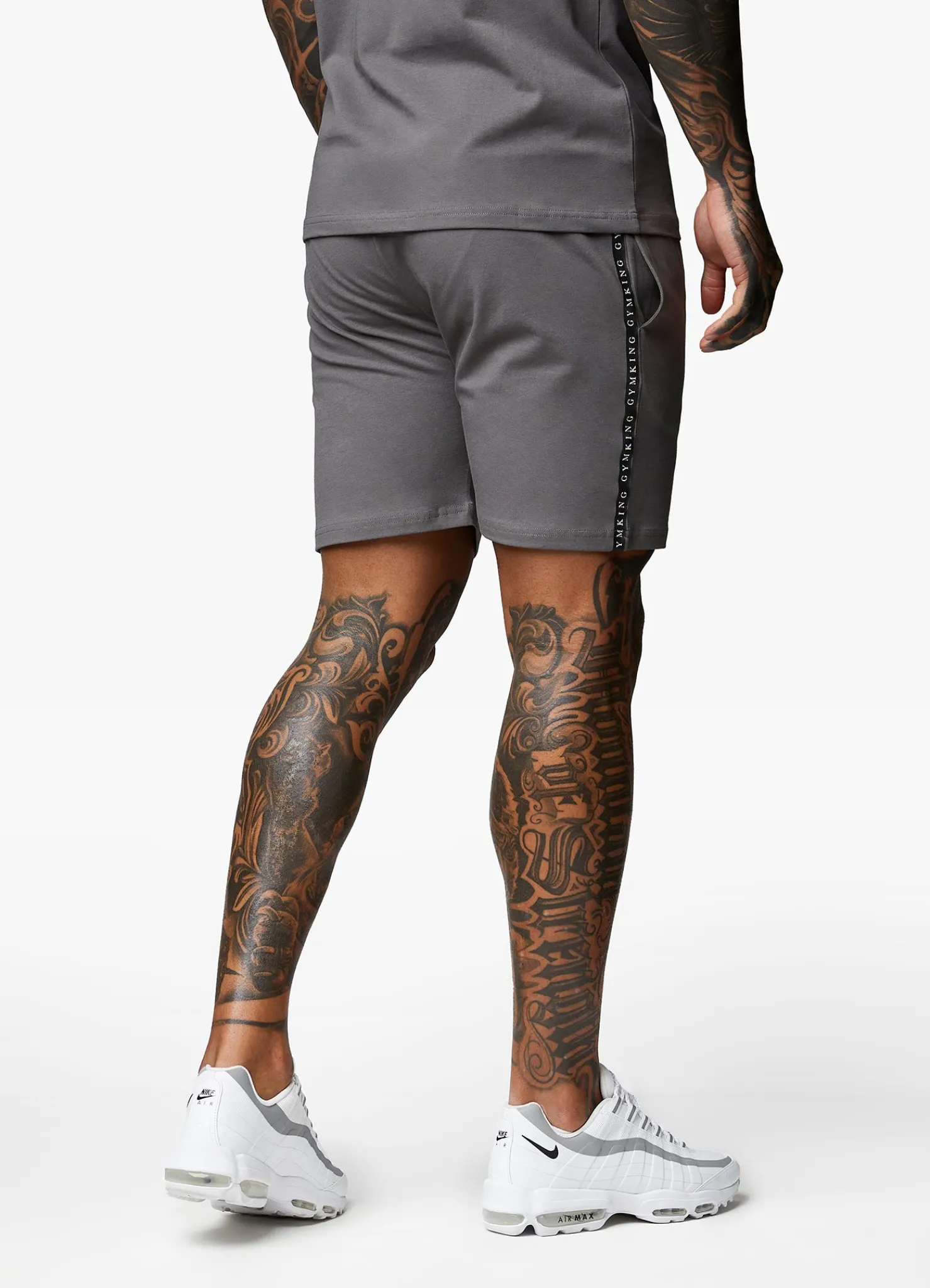 Shorts<Gym King Taped Jersey Short Fossil Grey