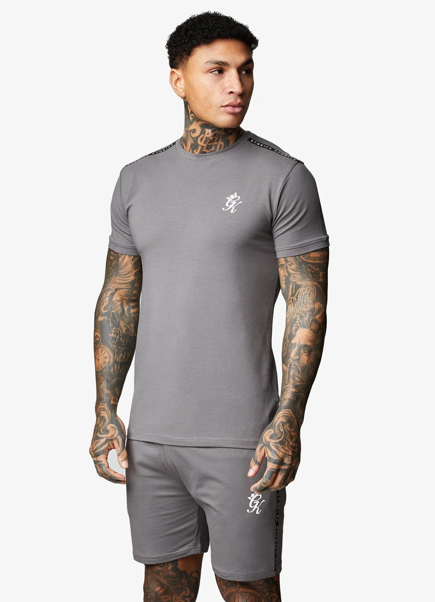 T-Shirts<Gym King Taped Jersey Tee Fossil Grey