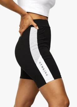 Shorts<Gym King Tri Colour Cycle Short Black/White/Grey Marl