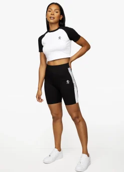 Shorts<Gym King Tri Colour Cycle Short Black/White/Grey Marl