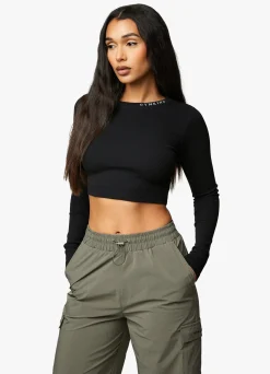 Co-Ords<Gym King Utility Rib Ls Crop Top Black