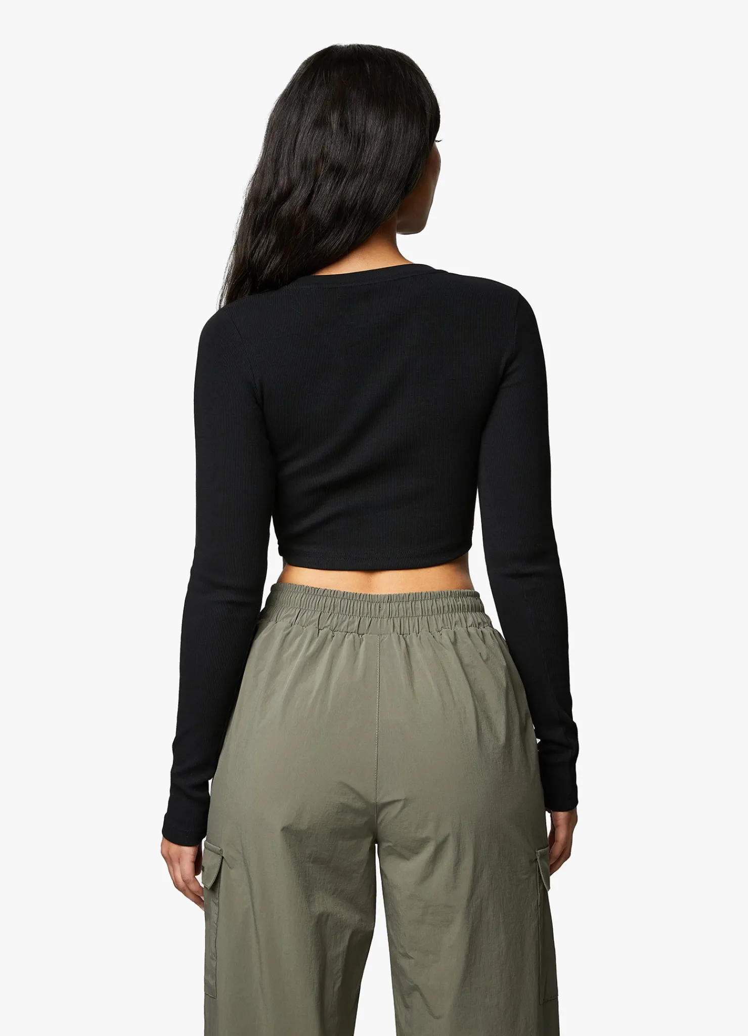Co-Ords<Gym King Utility Rib Ls Crop Top Black