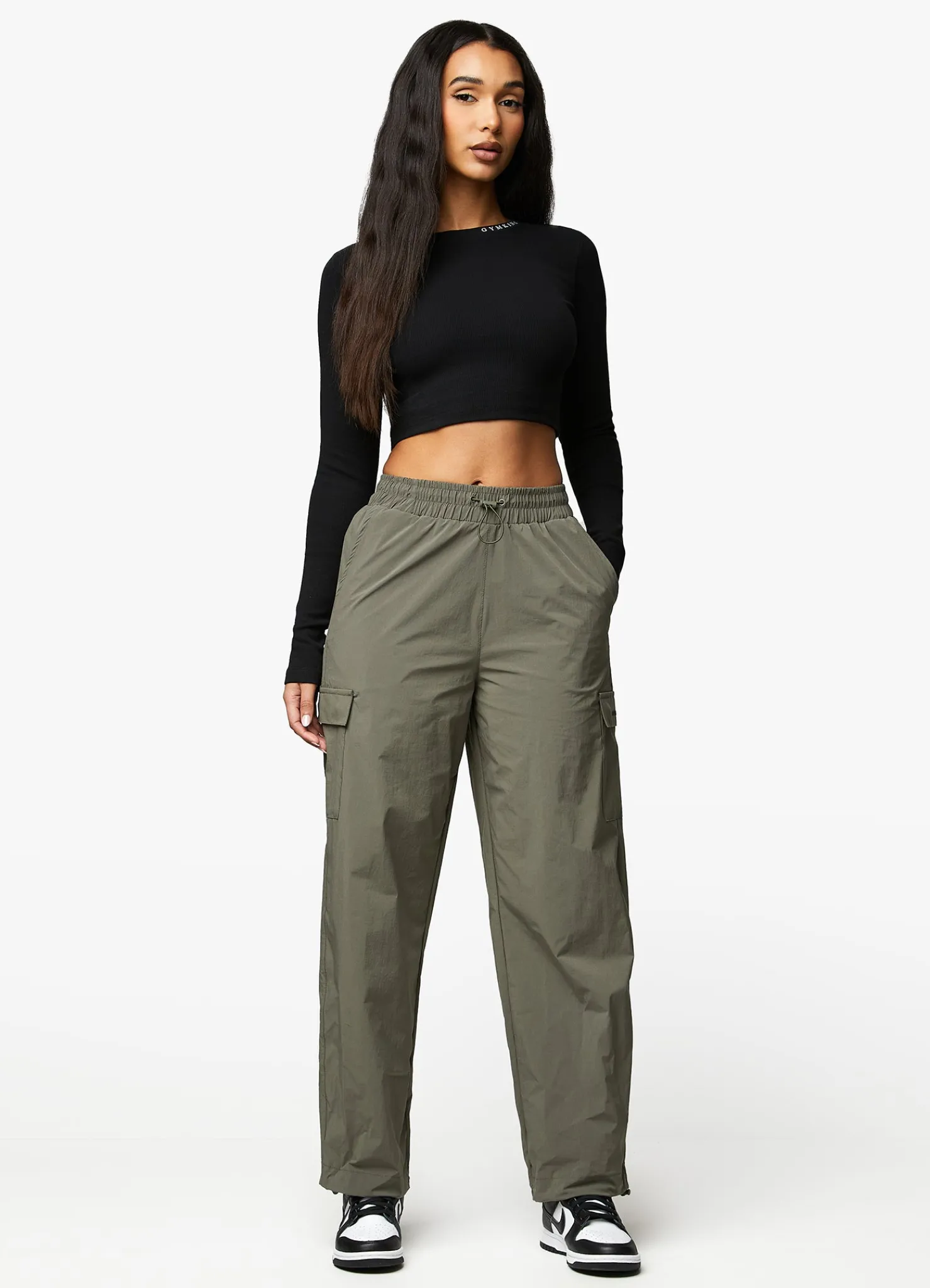 Co-Ords<Gym King Utility Rib Ls Crop Top Black