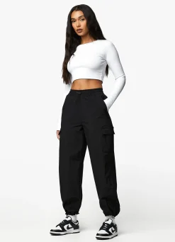 Co-Ords<Gym King Utility Rib Ls Crop Top White