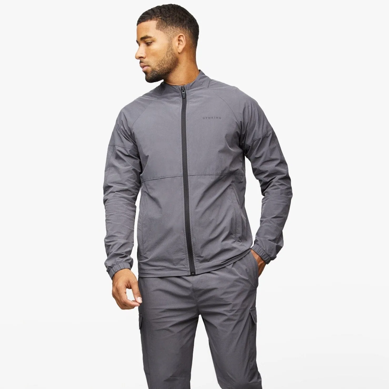 Tracksuit Tops<Gym King Utility Woven Bomber Graphite