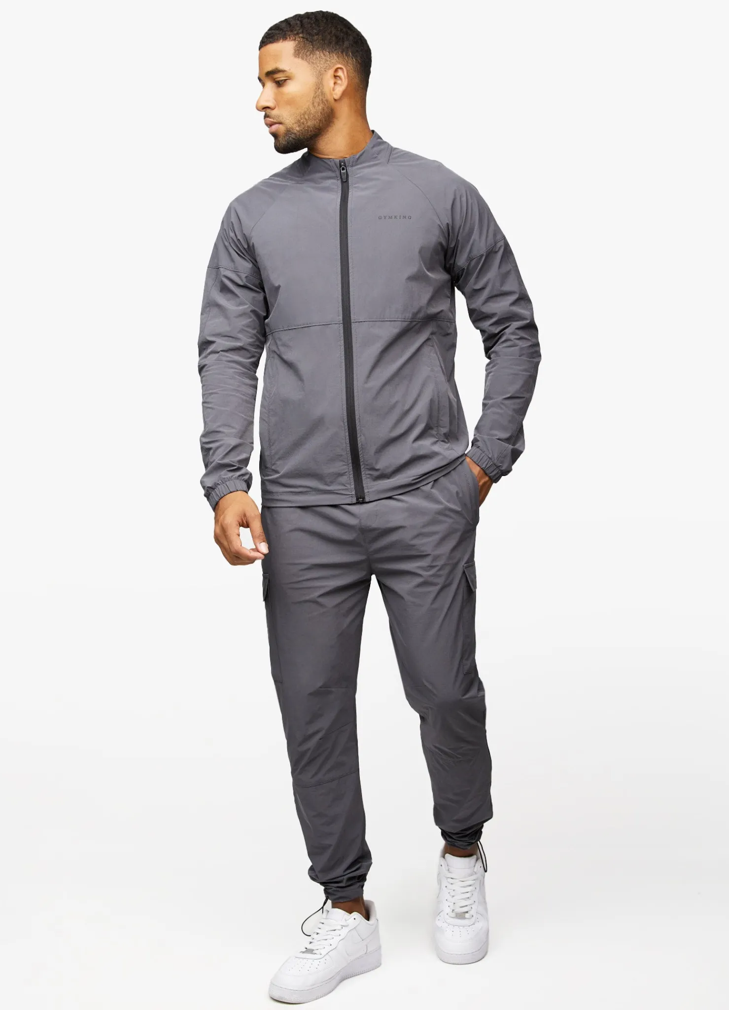 Tracksuit Tops<Gym King Utility Woven Bomber Graphite