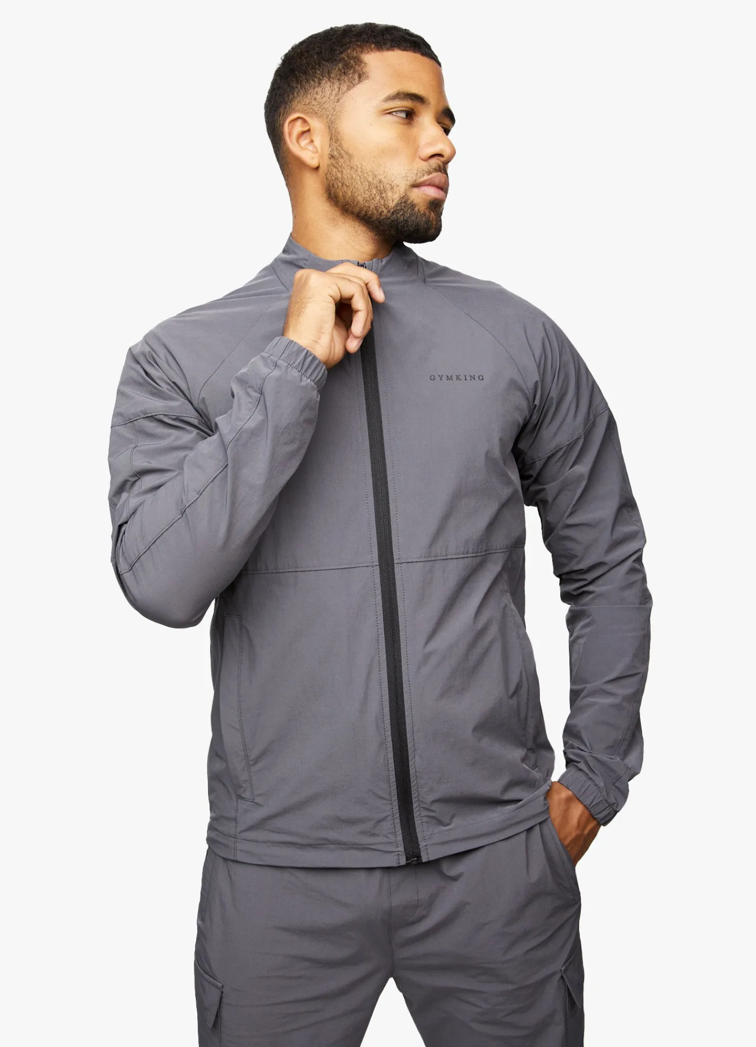 Tracksuit Tops<Gym King Utility Woven Bomber Graphite