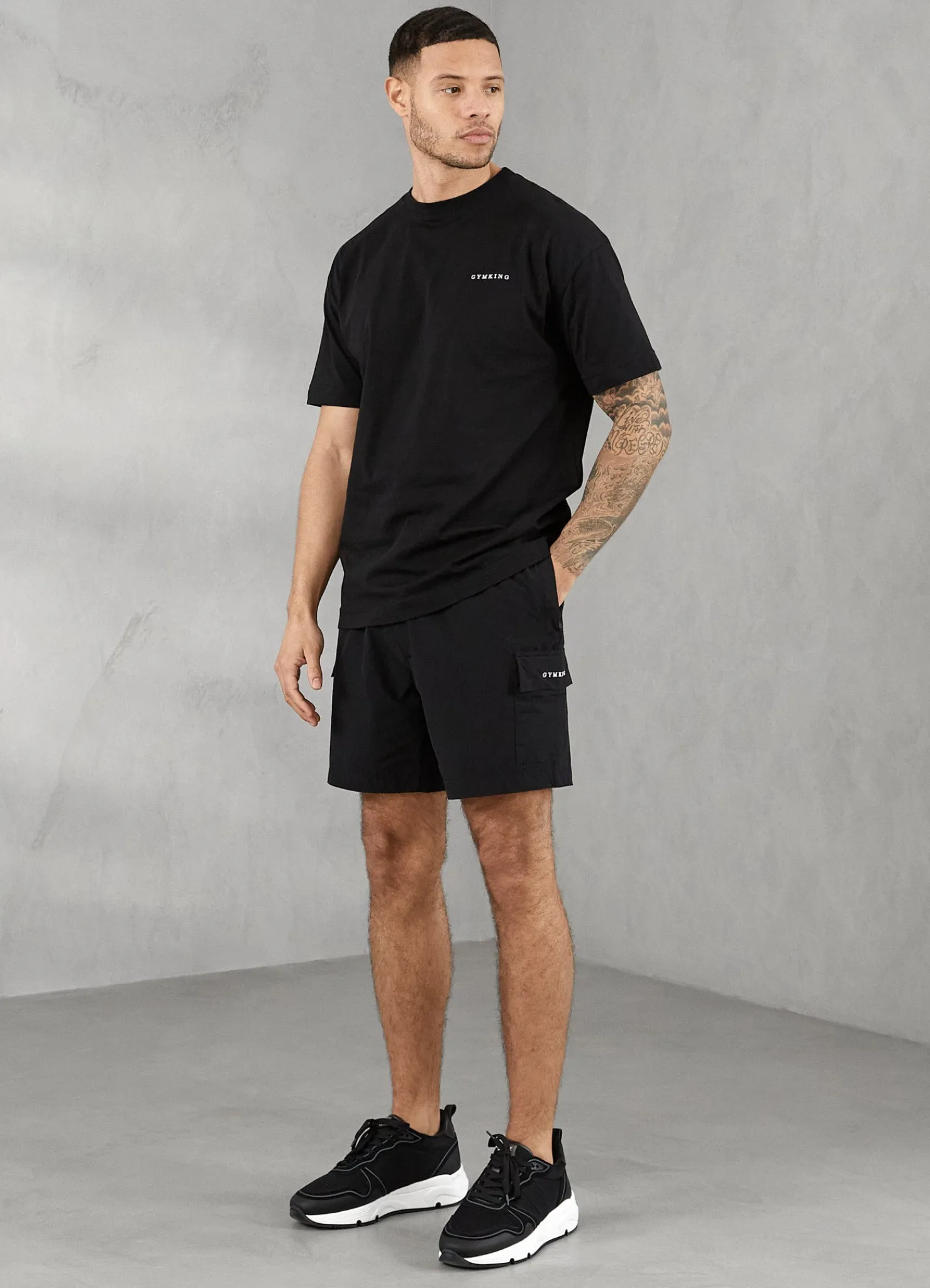 Shorts<Gym King Utility Woven Cargo Short Black
