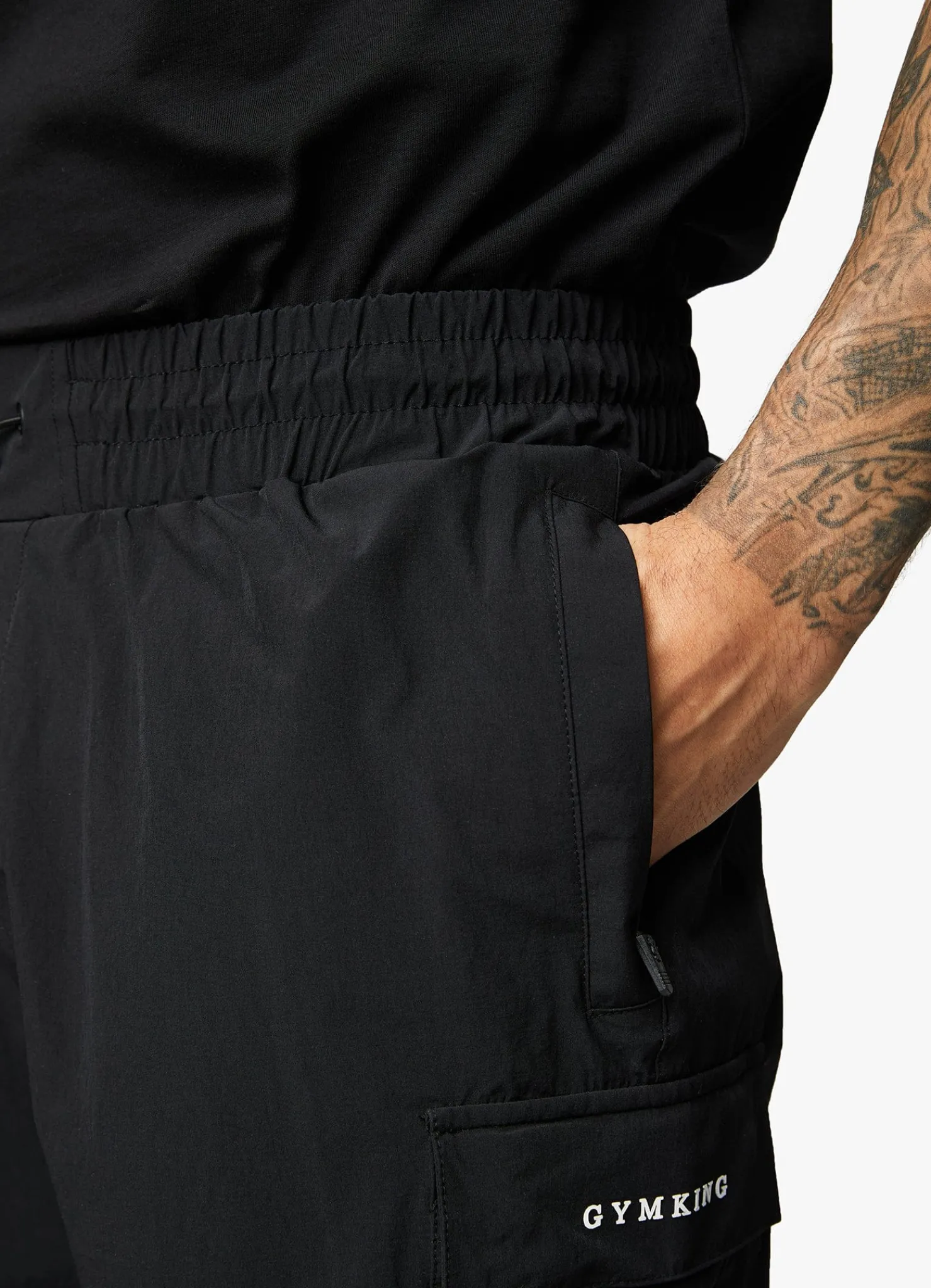 Shorts<Gym King Utility Woven Cargo Short Black