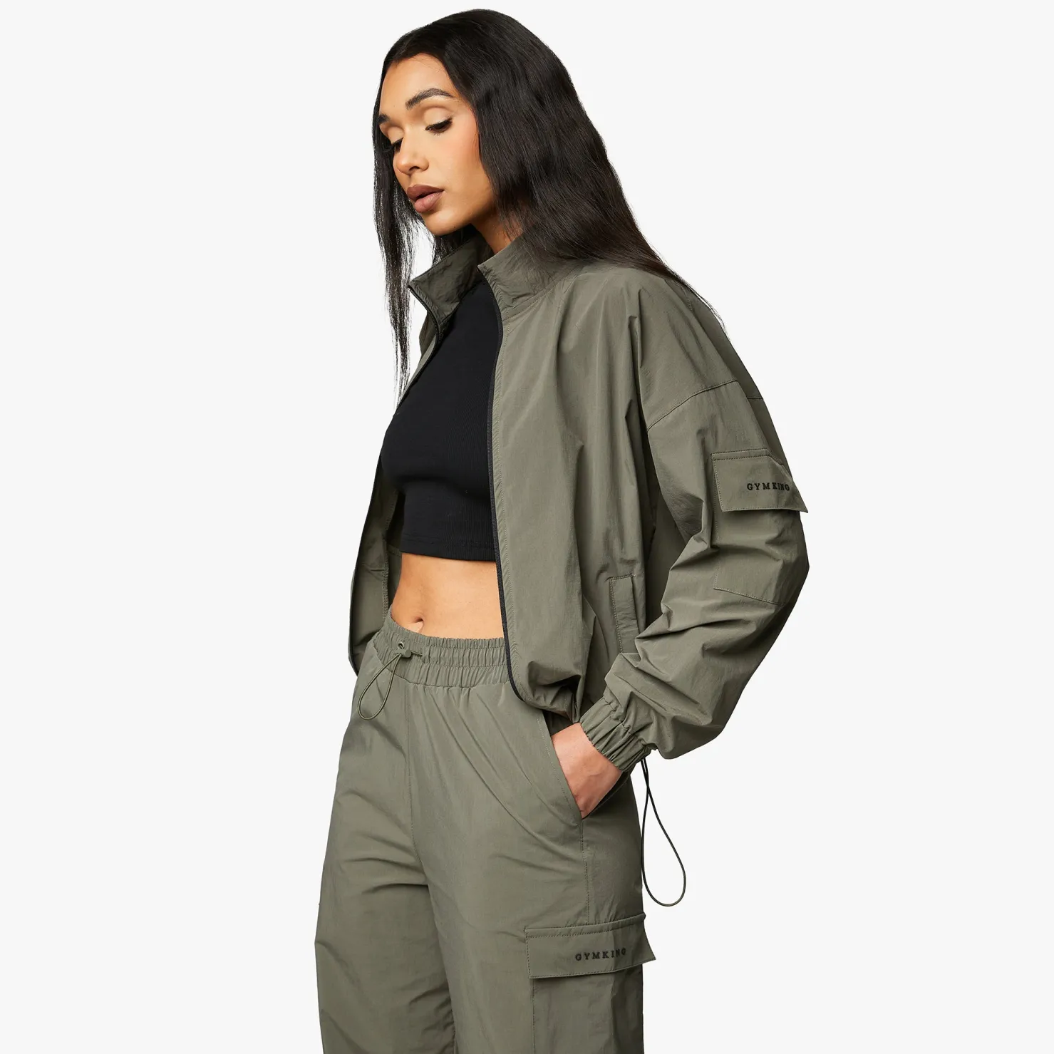 Outerwear<Gym King Utility Woven Jacket Olive