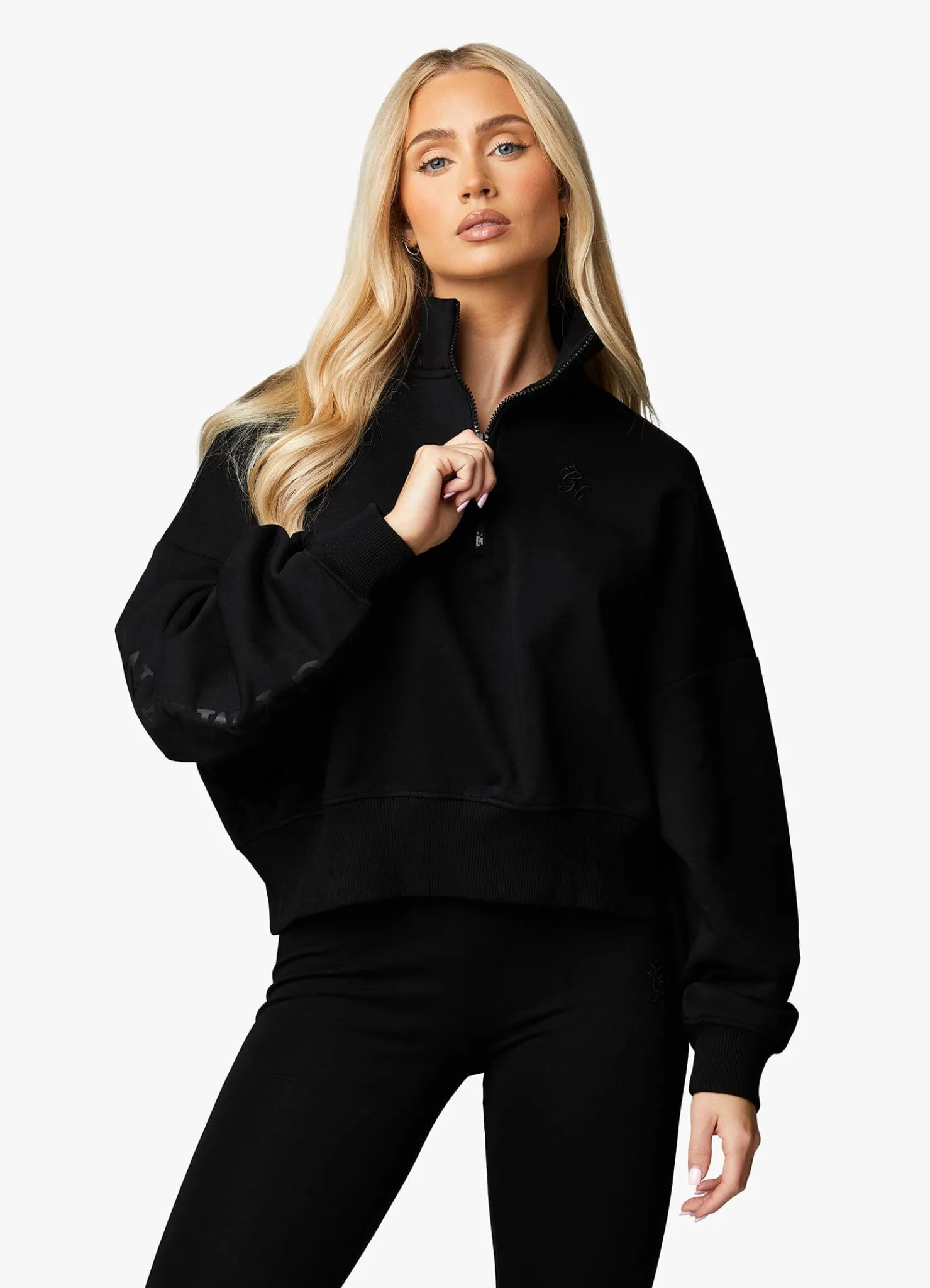 Sweatshirts<Gym King Vital Linear Arch Funnel Black/Black
