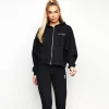 Hoodies<Gym King Waffle Zip Through Hoodie Black