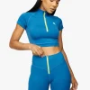 Gymwear<Gym King stamina 1/4 Zip Crop Tee Blue Sapphire/Lime