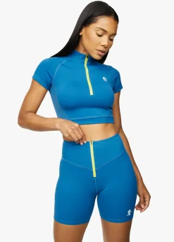 Gymwear<Gym King stamina 1/4 Zip Crop Tee Blue Sapphire/Lime