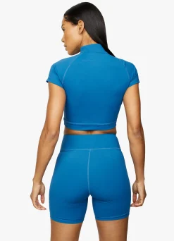 Tops & T-Shirts<Gym King stamina 1/4 Zip Crop Tee Blue Sapphire/Lime