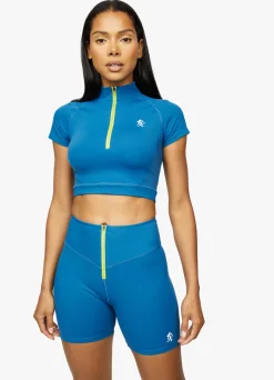 Gymwear<Gym King stamina 1/4 Zip Crop Tee Blue Sapphire/Lime