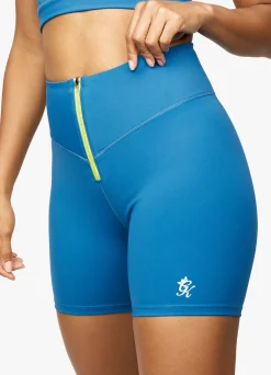 Shorts<Gym King stamina Zip Front Cycle Short Blue Sapphire/Lime