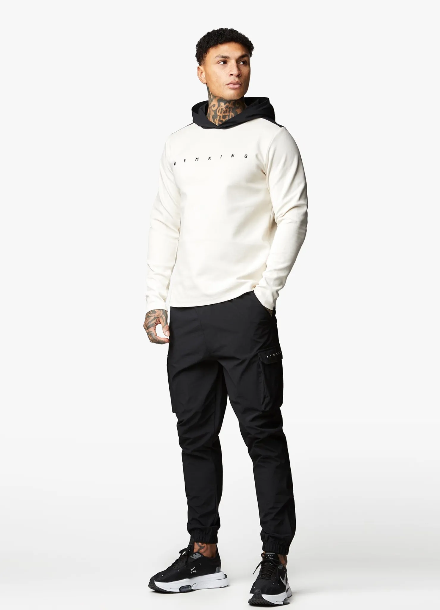 Tracksuits<Gym King Rebellion Hood & Cargo Jogger Antique White/Black